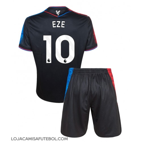 Camisa de Futebol Crystal Palace Eberechi Eze #10 Equipamento Alternativo Infantil 2024-25 Manga Curta (+ Calças curtas)